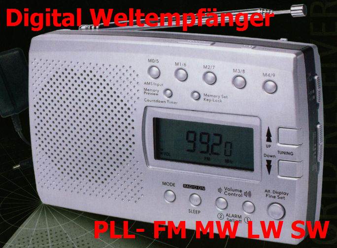 OEM Digitaler Weltempf&auml;nger Wecker Weltzeituhr Pll Fm Mw Lw Sw Silber