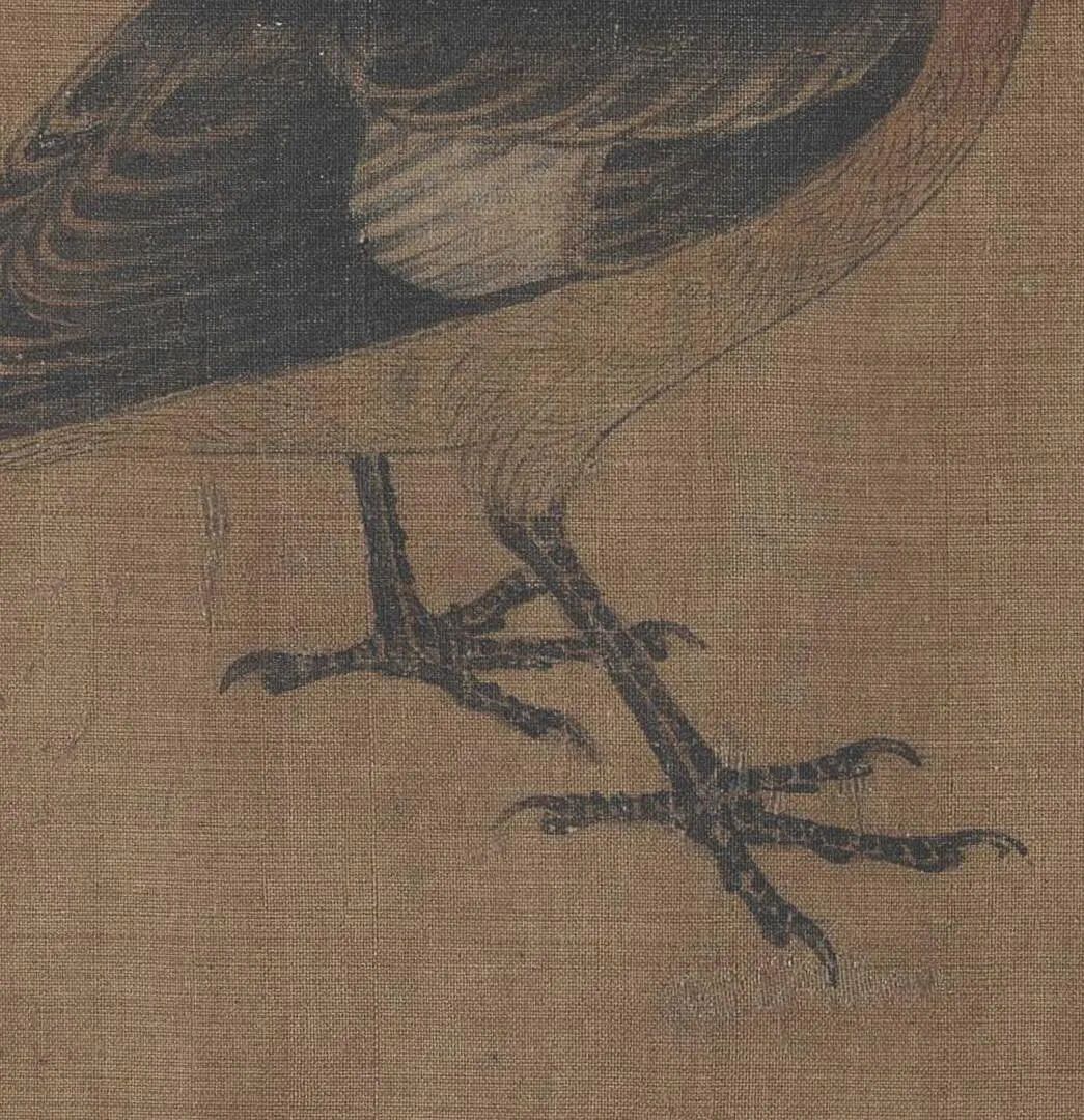 古代工笔花鸟画名家黄筌《写生珍禽图》